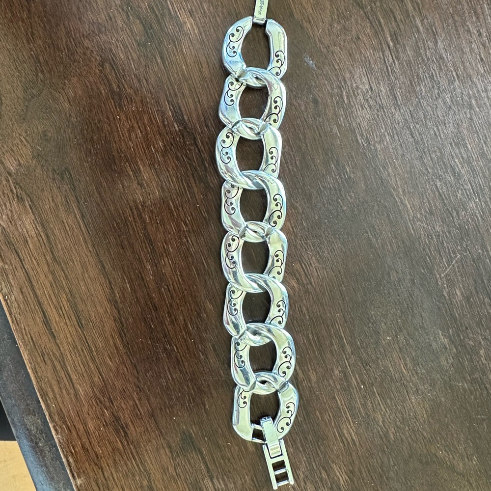 Brighton Silver Link Bracelet with Engraved Details